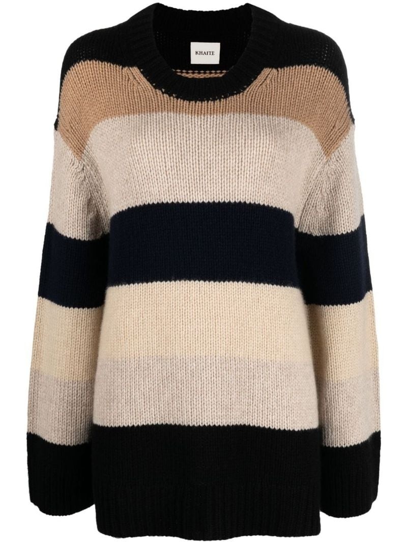 striped cashmere jumper - 1