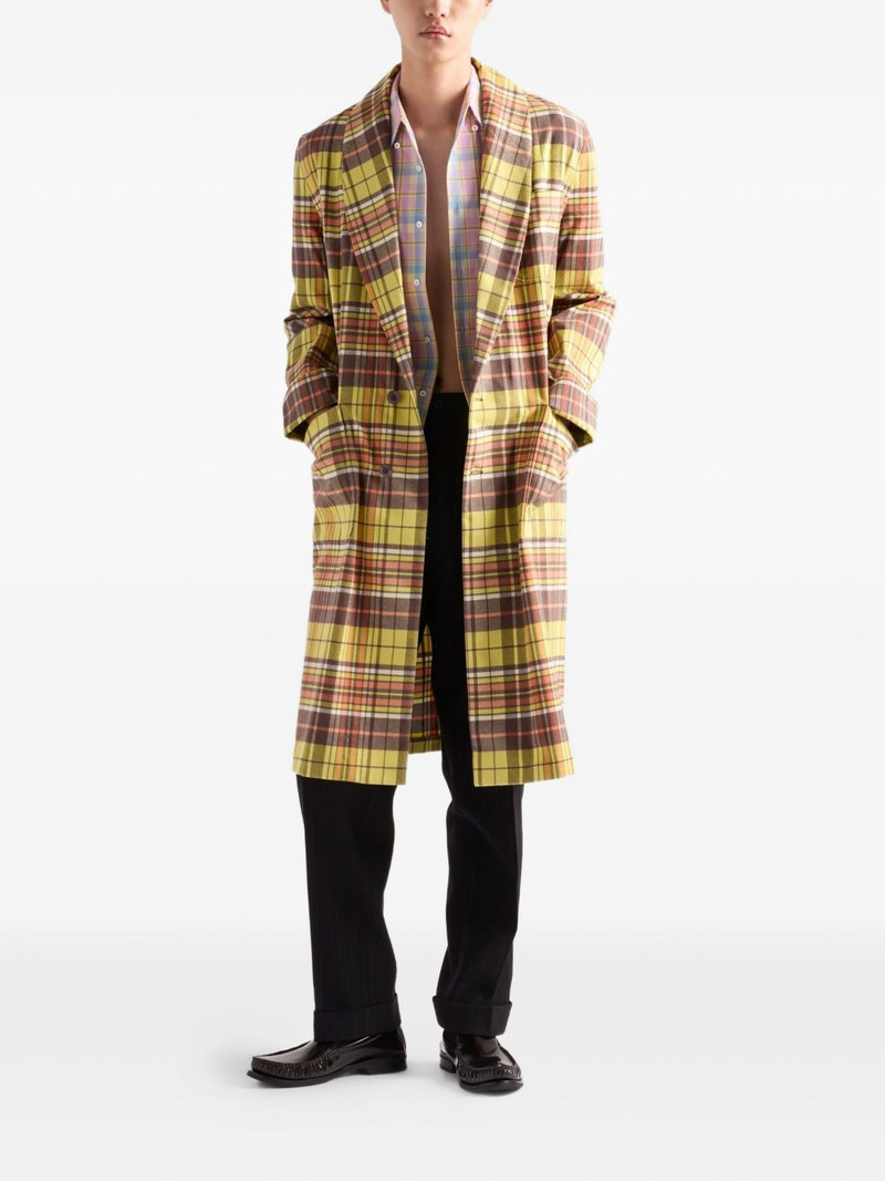 Prada plaid trench coat outlook