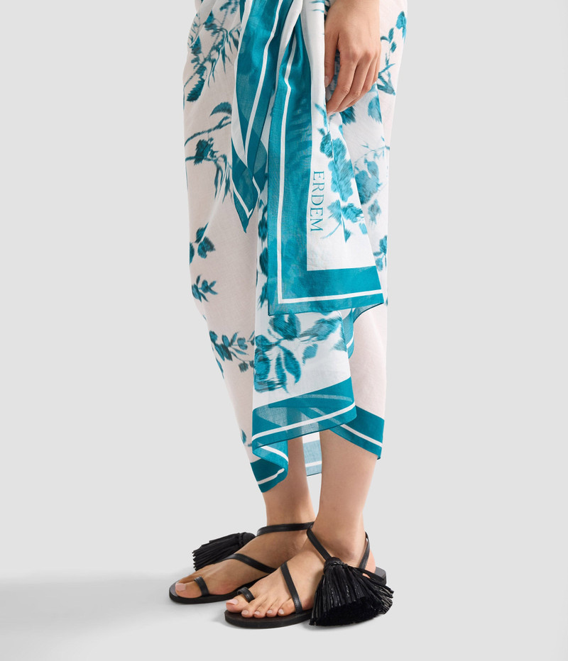 BOTANICAL PRINT COTTON VOILE PAREO 5