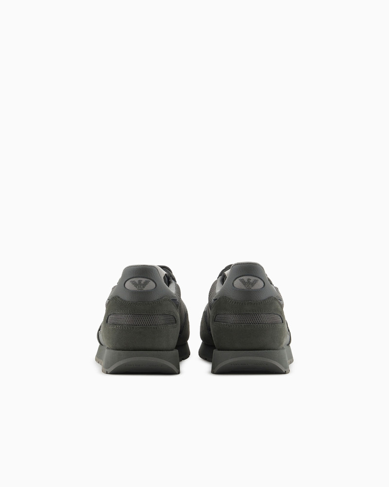 EMPORIO ARMANI Mesh sneakers with suede details and eagle patch outlook