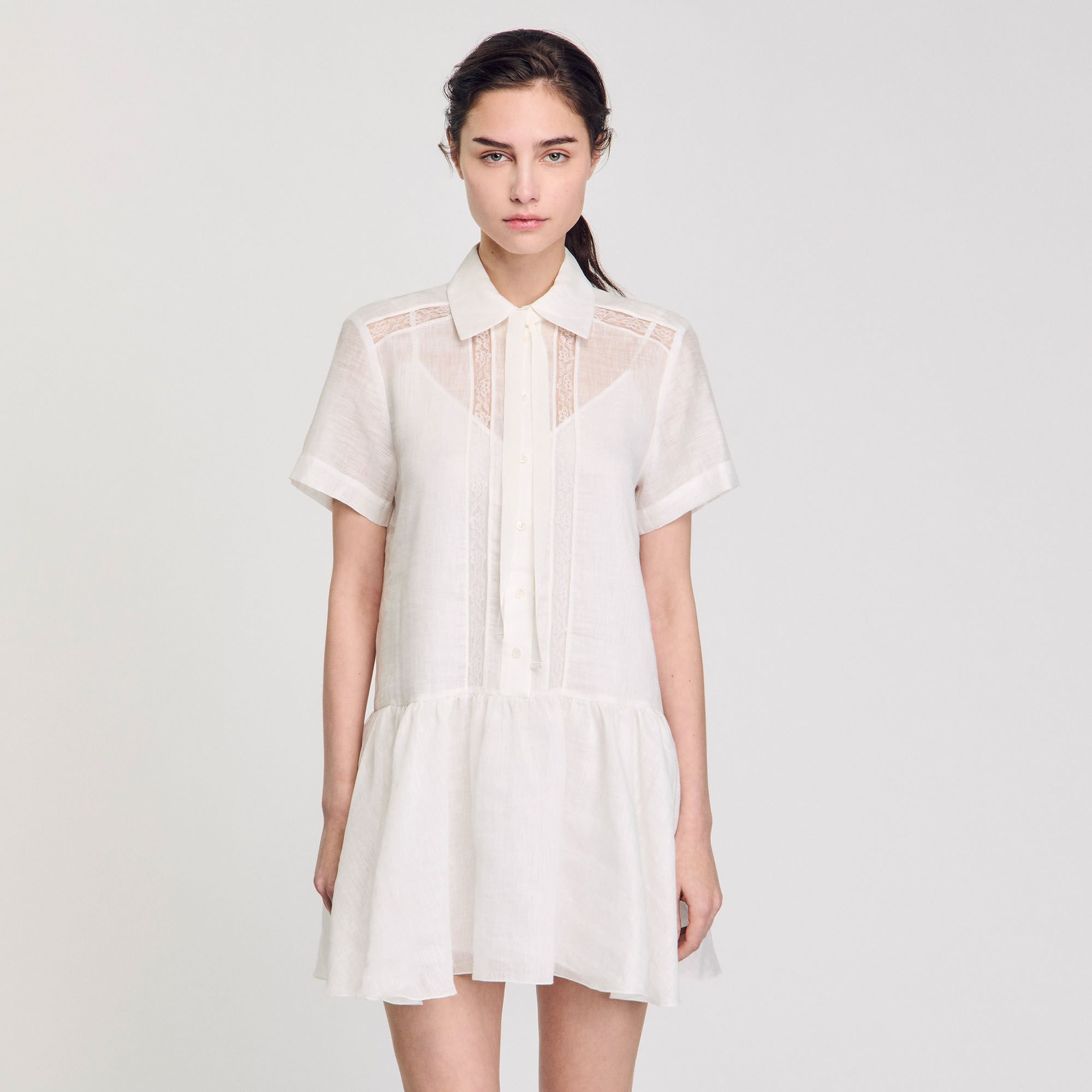 MINI DRESS WITH LACE DETAILS - 4