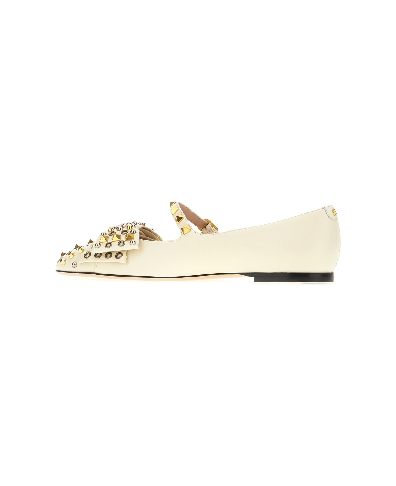 Ivory Leather Ballerinas - 3