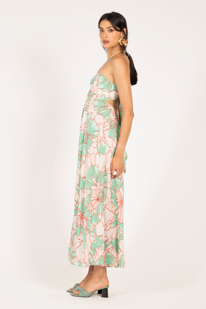 Long Dress Carla - Green Petal 6