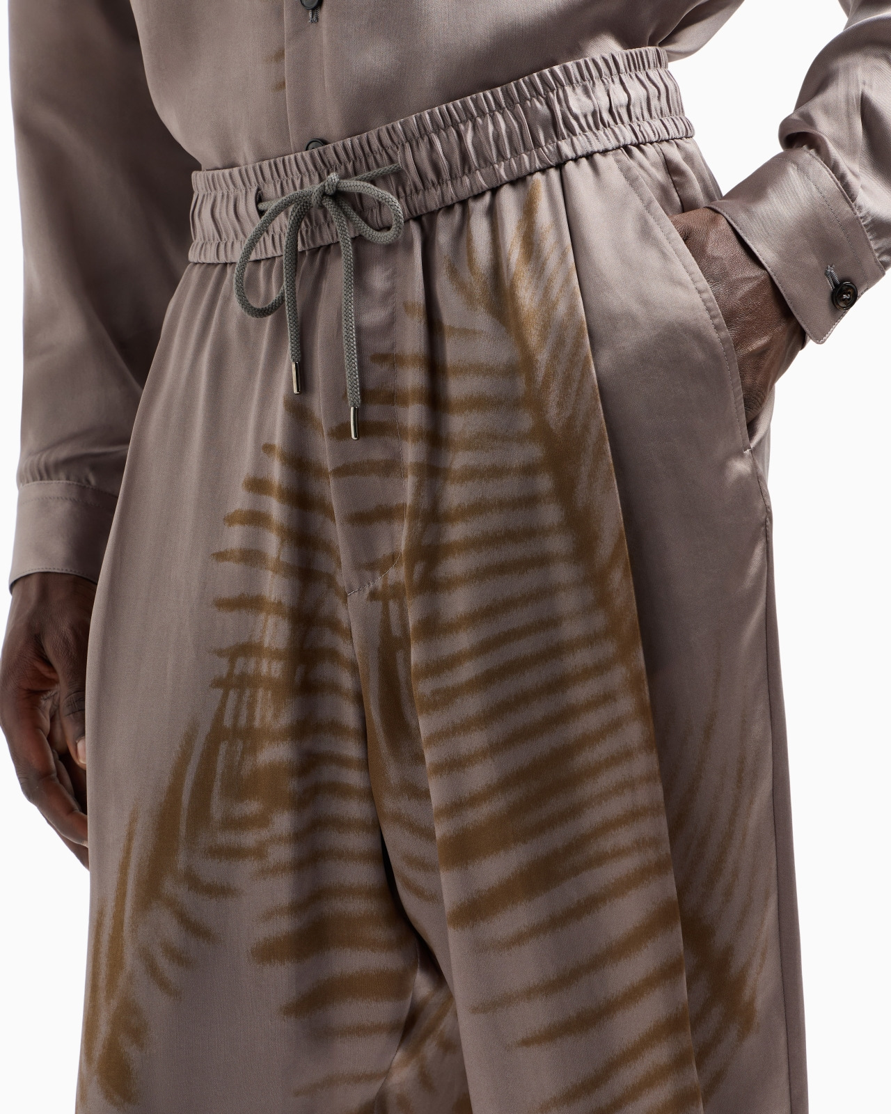 DRAWSTRING TROUSERS IN PRINTED CUPRO - 5