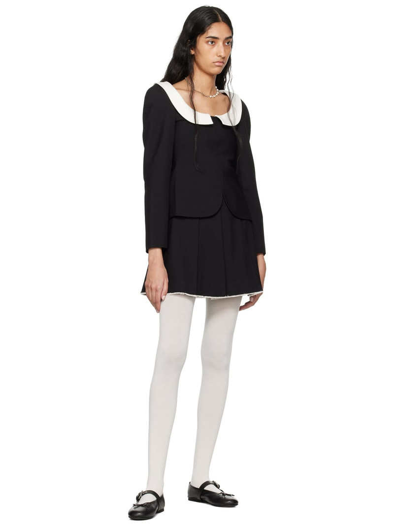 SHUSHU/TONG Black Peter Pan Collar Blouse outlook