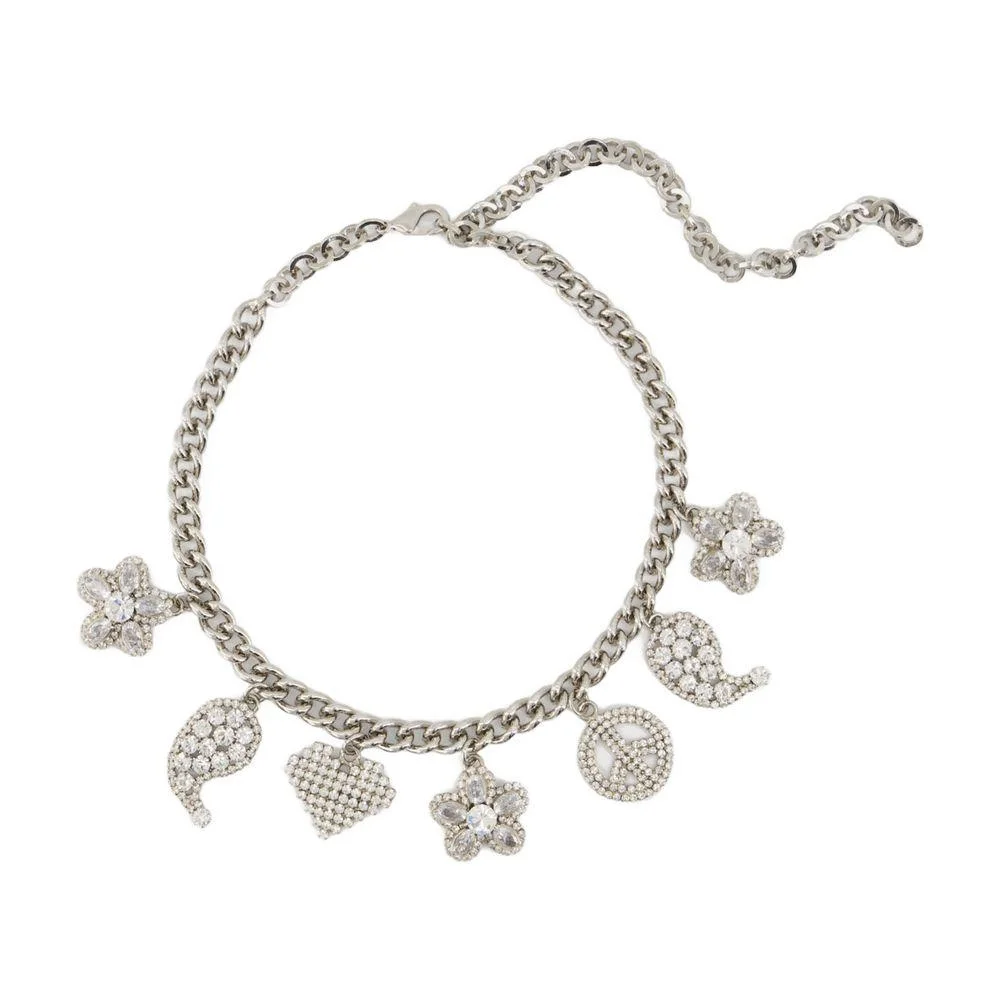 Alessandra Rich ALESSANDRA RICH CRYSTAL CHARMS NECKLACE - 1