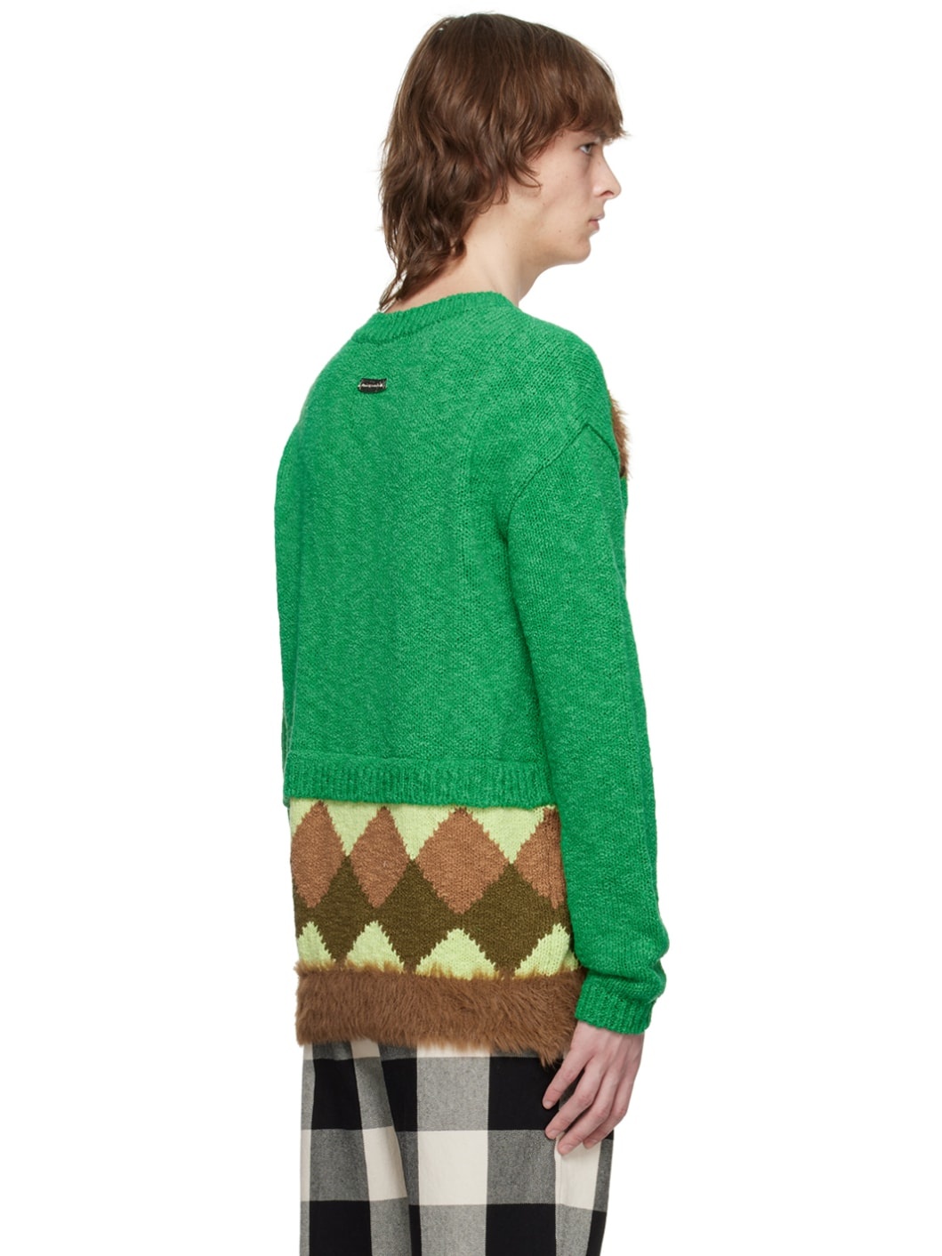 Green Argyle Sweater - 3