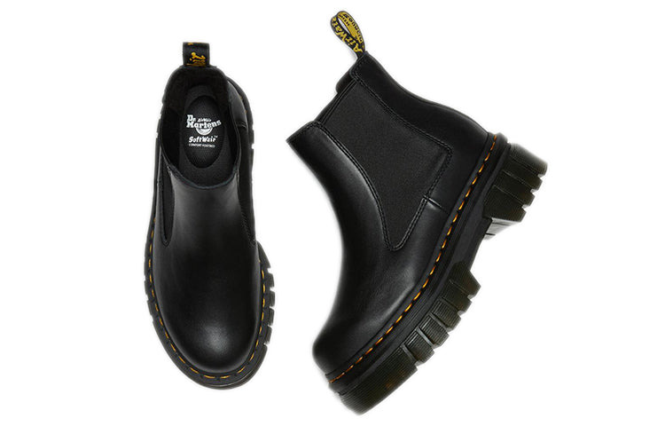 (WMNS) Dr. Martens Audrick Nappa Leather Platform Chelsea Boots 'Black' 27148001 - 5