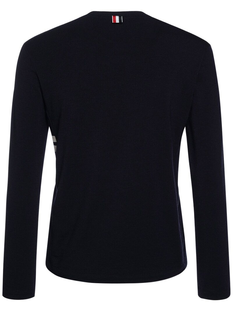 4 bar wool crewneck sweater - 3