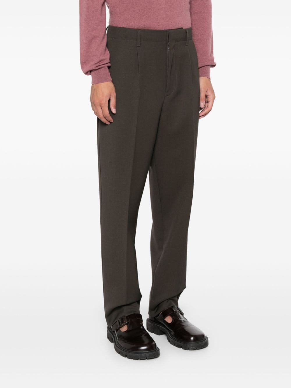 wool tapered pants - 3