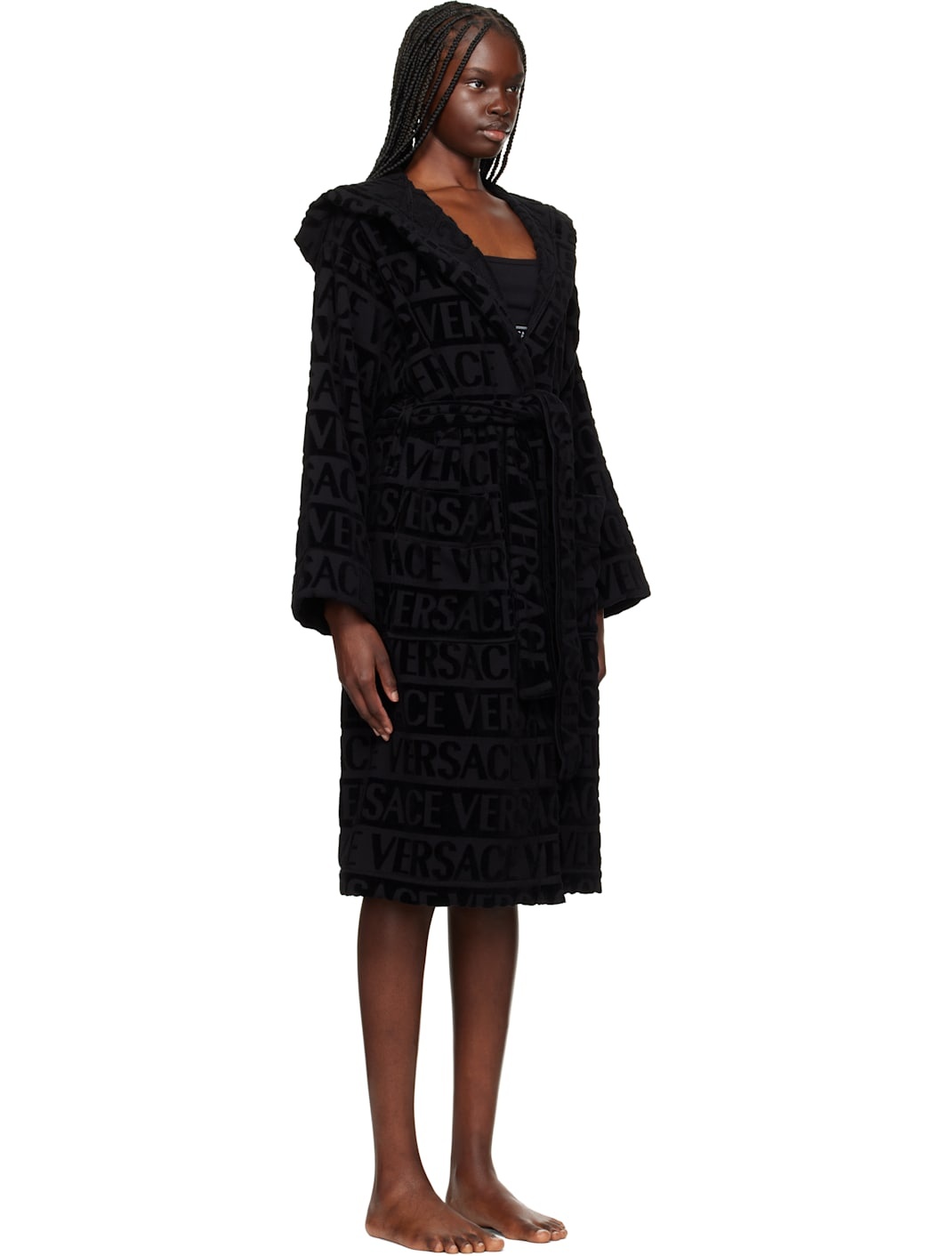 Black Allover Bathrobe - 2
