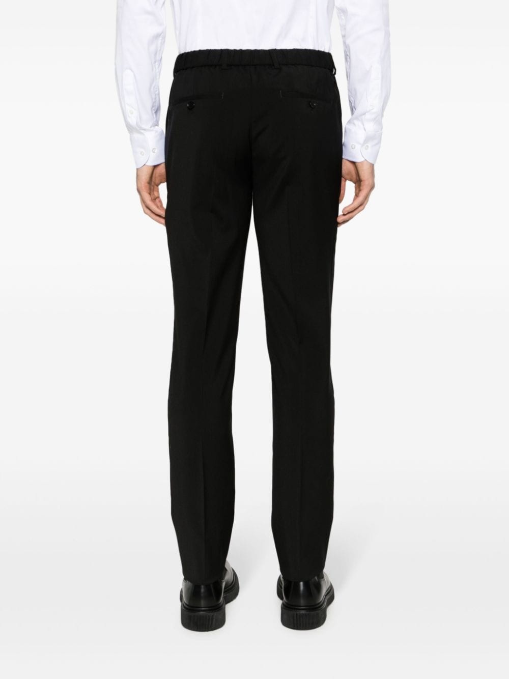 virgin-wool mid-rise tapered trousers - 4