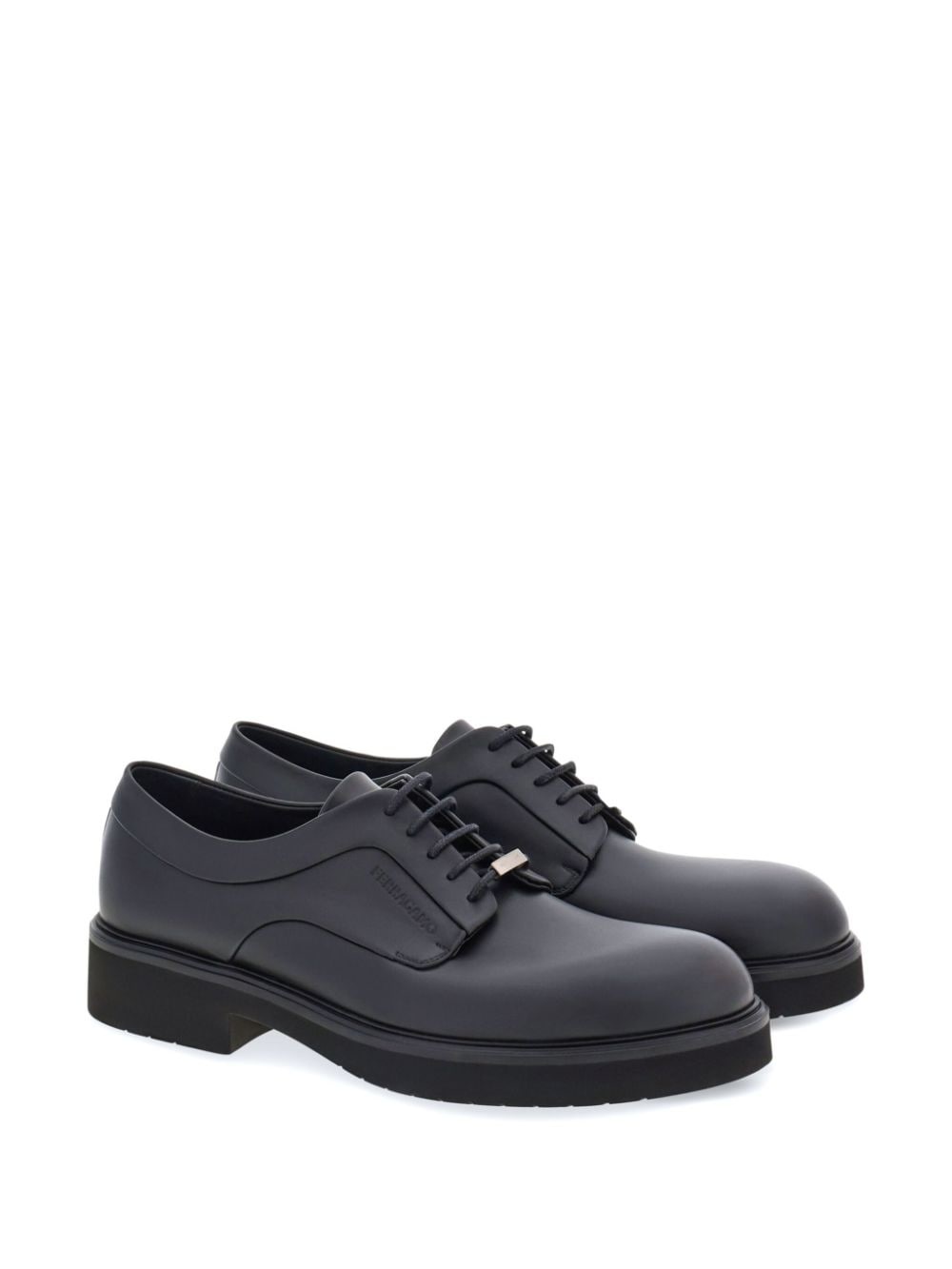 logo-debossed leather Derby shoes - 2