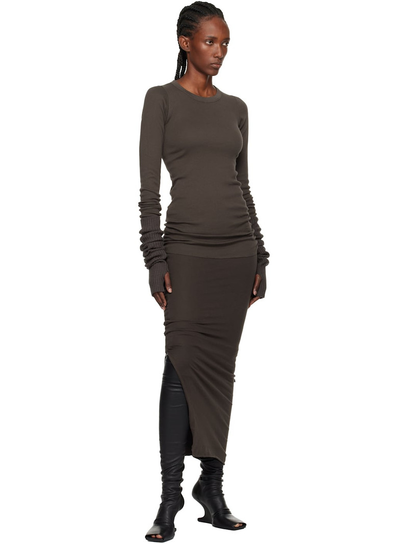 Rick Owens DRKSHDW Gray Concordians Rib LS T-shirt outlook