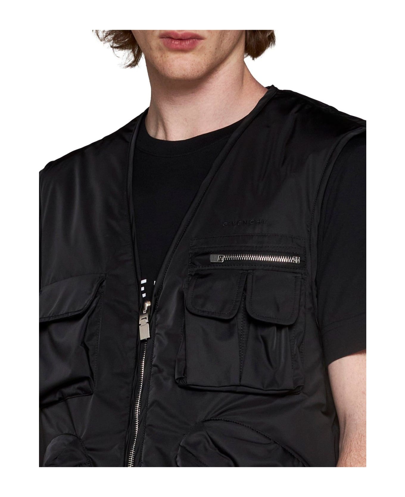 Zip-up Logo Embroidered Vest - 5