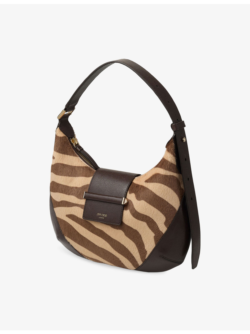 Bar Zebra-Print Pony-Hair Leather Hobo Shoulder Bag - 3