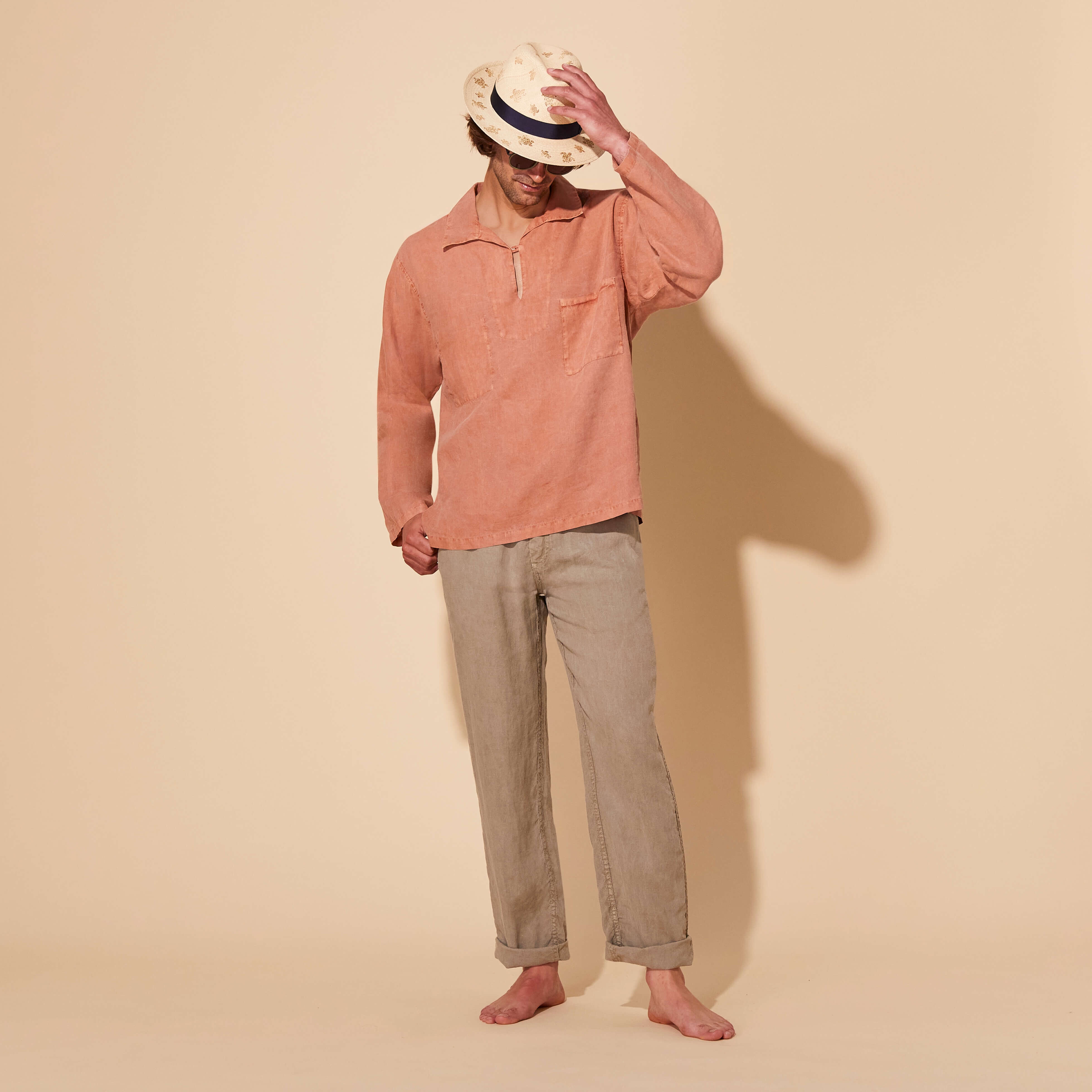 Men Linen Vareuse Shirt Mineral Dye - 5