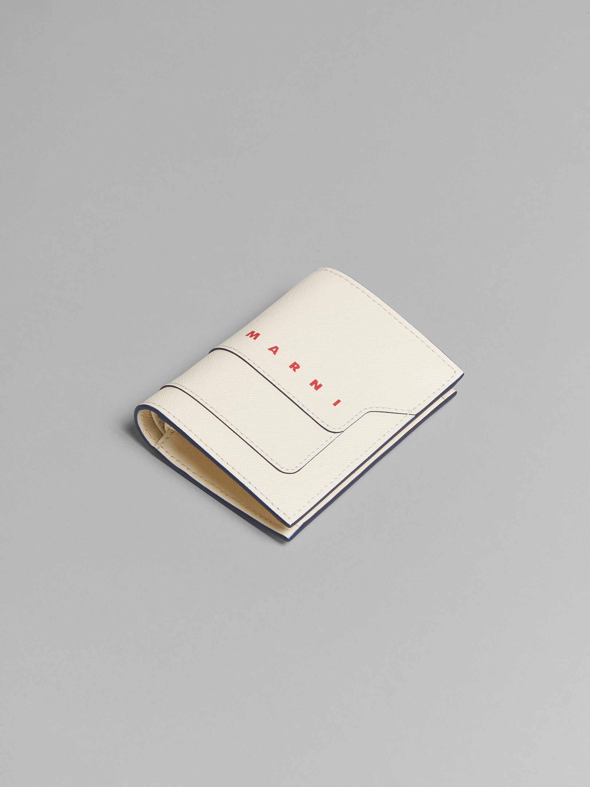 WHITE SAFFIANO LEATHER BI-FOLD WALLET - 4