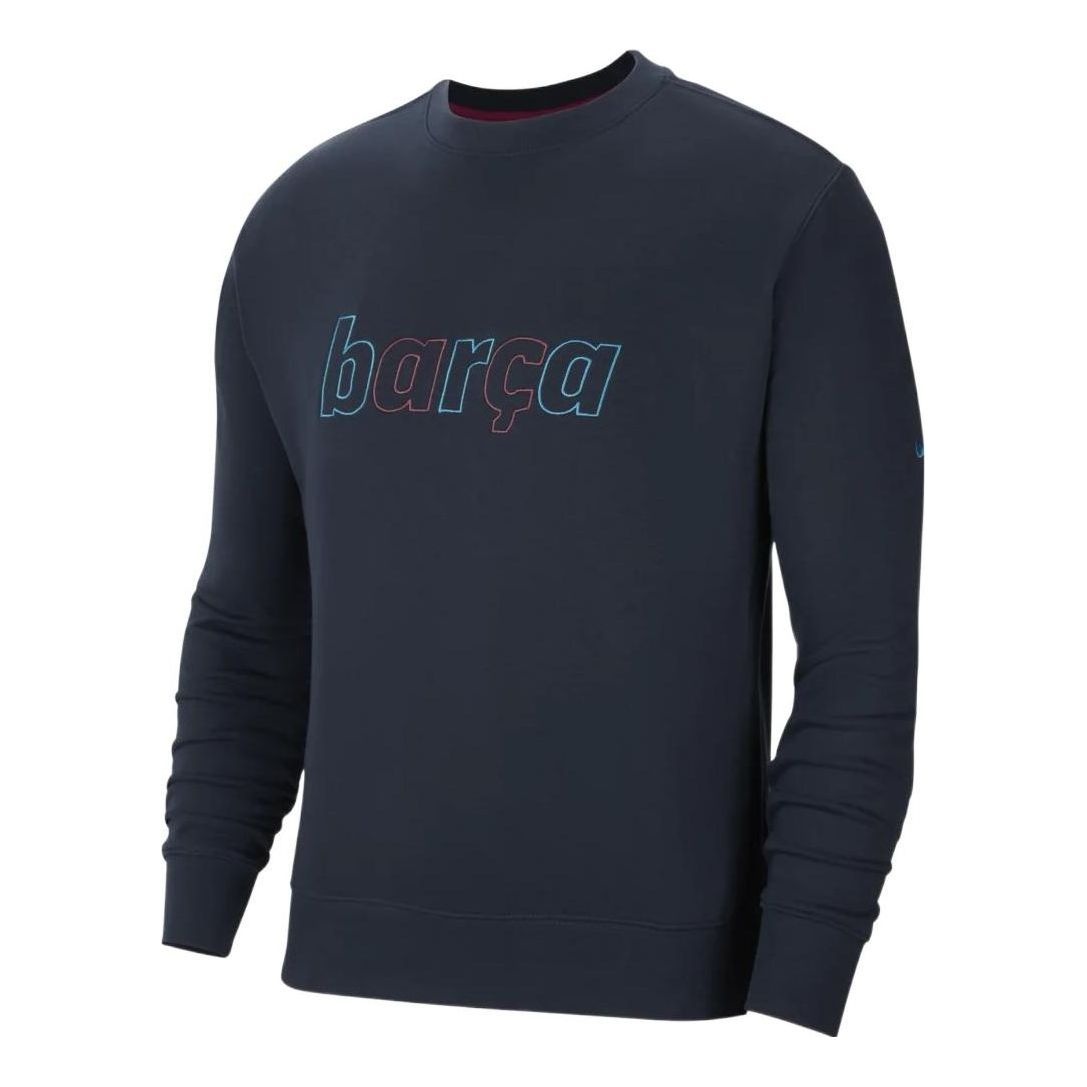 Men's Nike Solid Color Alphabet Printing Round Neck Sports Blue DA2950-451 - 1