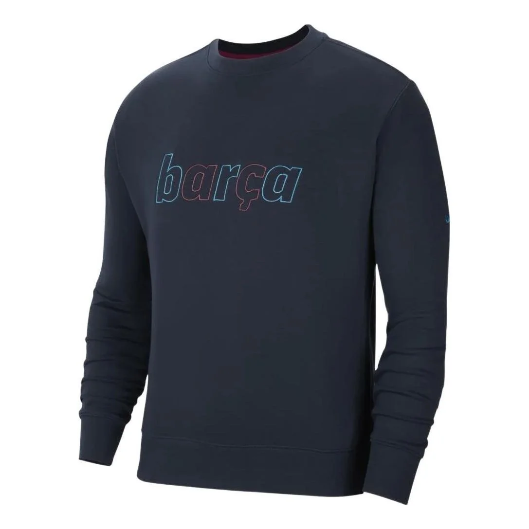 Men's Nike Solid Color Alphabet Printing Round Neck Sports Blue DA2950-451 - 1