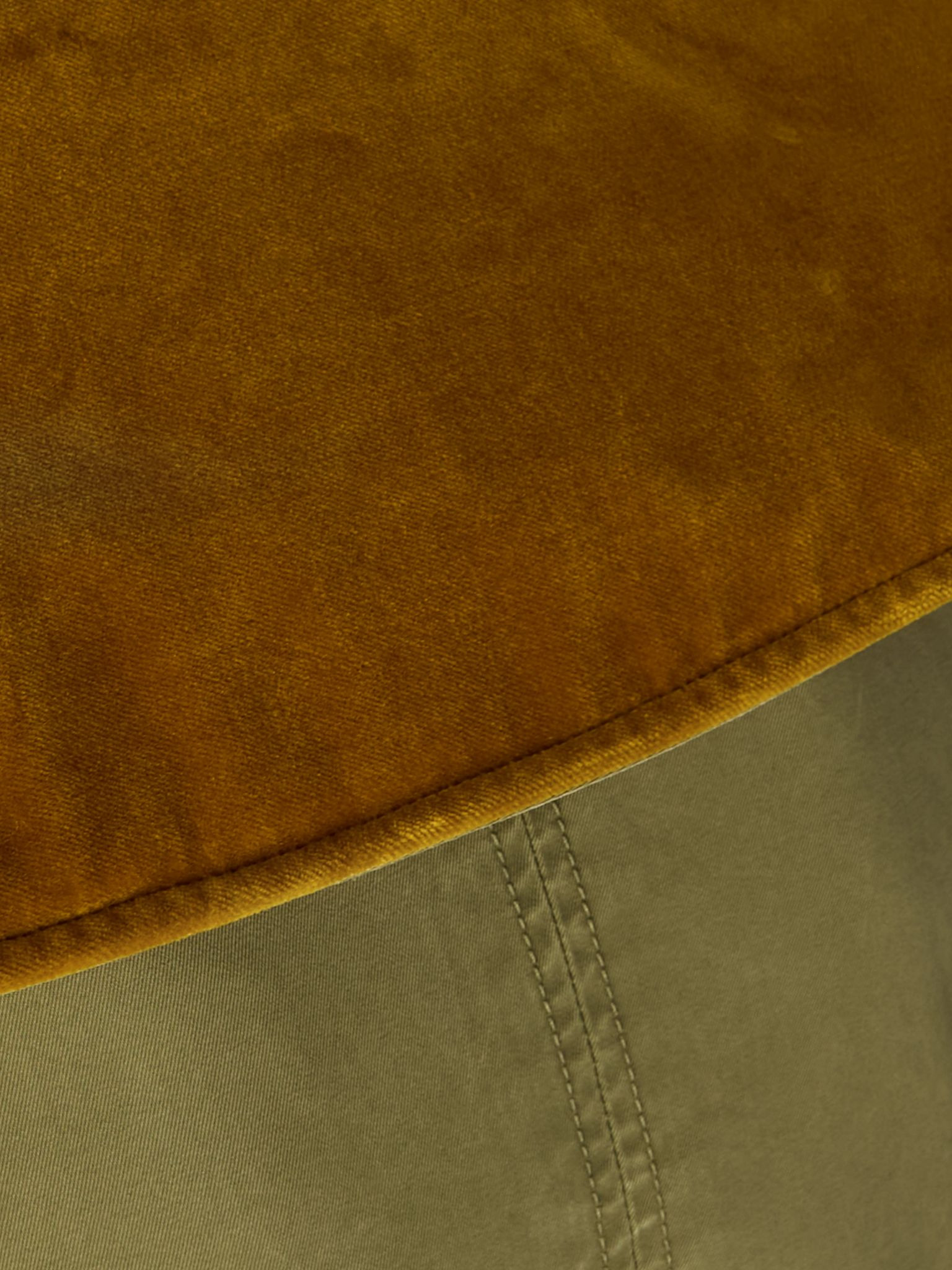 Asymmetric double-breasted cotton-twill and velvet jacket Green - 5