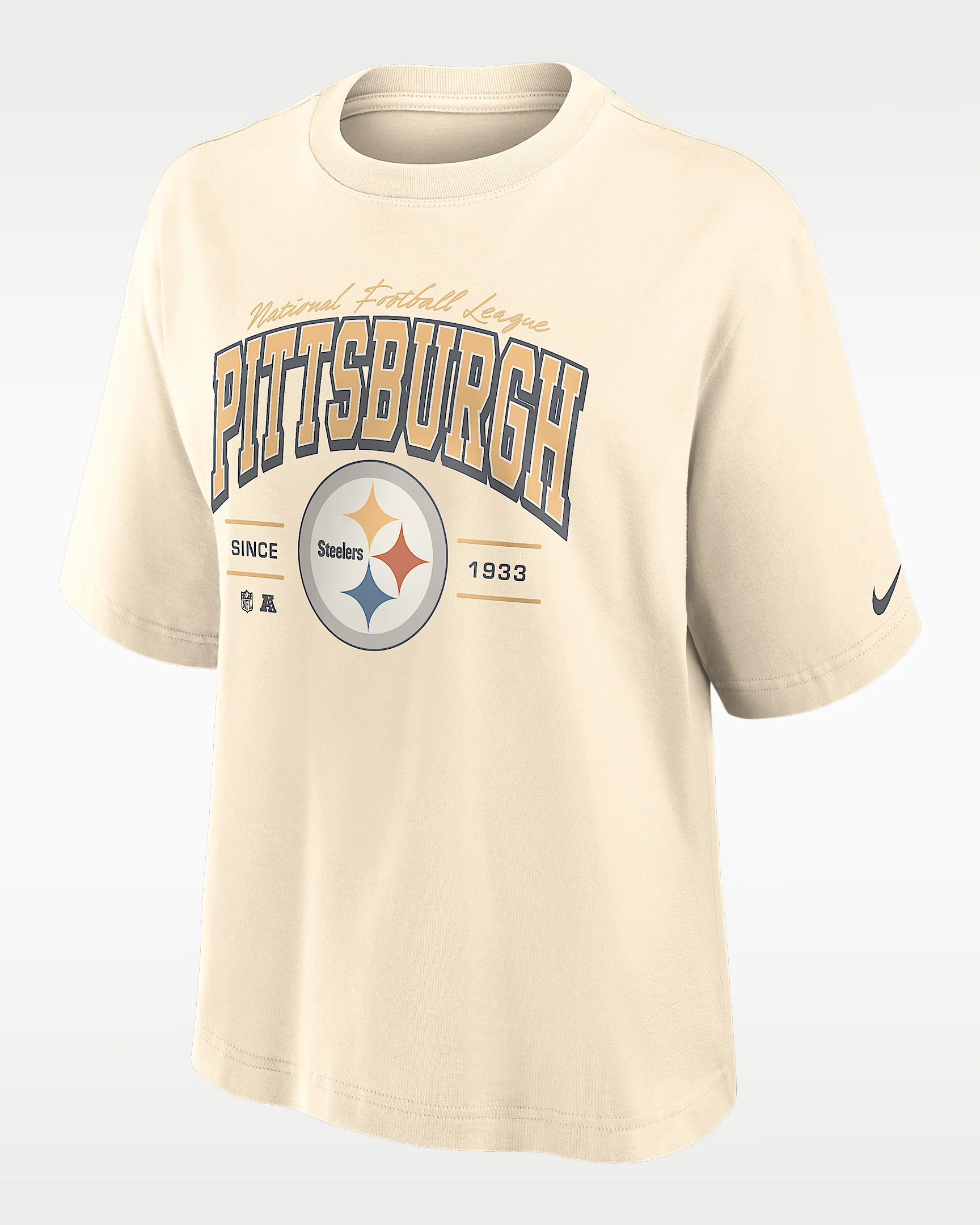 Pittsburgh Steelers Vintage Mod Boxy Women's Nike NFL T-Shirt - 1