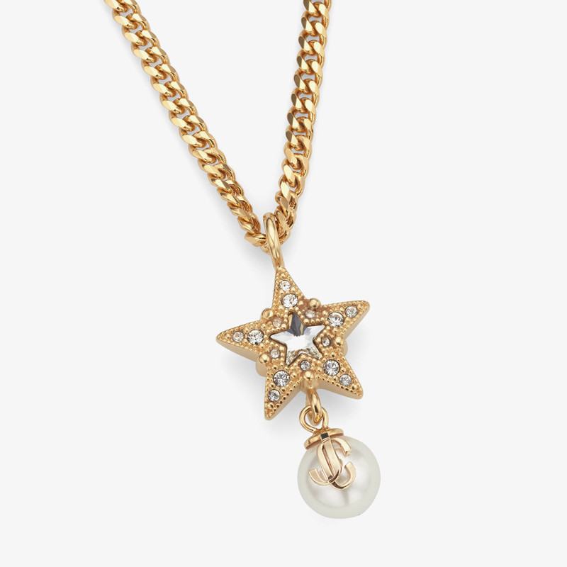 Single Star Necklace
Gold-Finish Metal Necklace with Swarovski Crystal Star and Pearl 3
