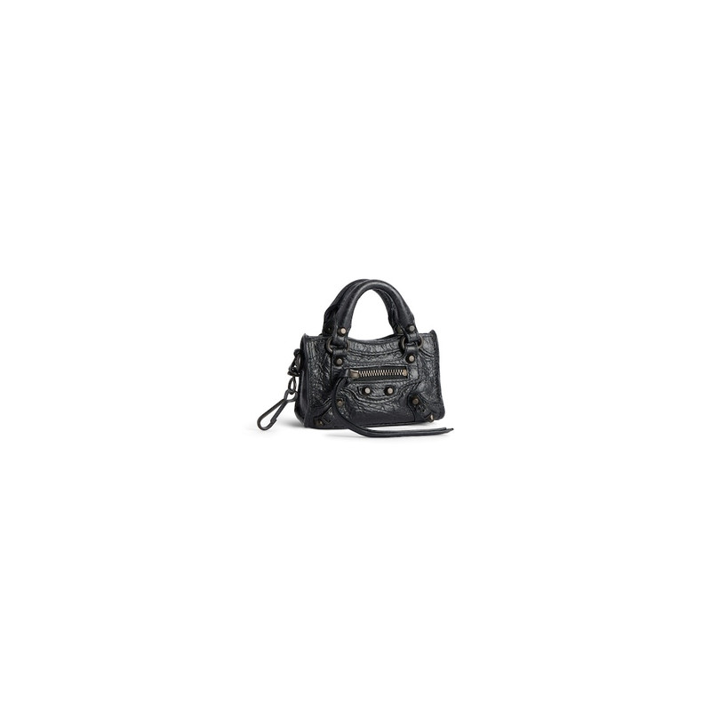 BALENCIAGA Women's Le City Micro Bag Charm in Black outlook