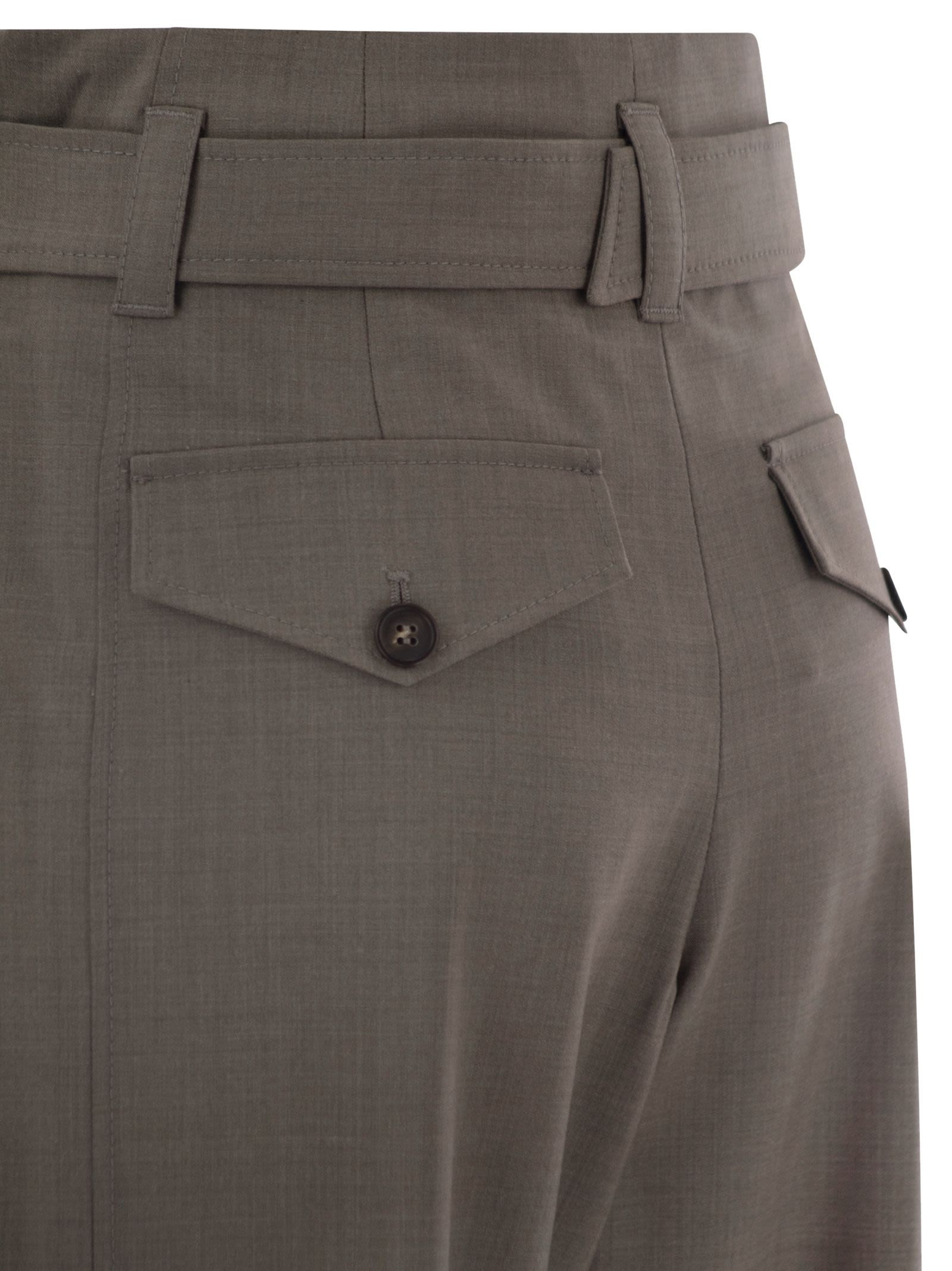 Brunello Cucinelli Women Tropical Luxury Wool Utility Trousers - 4