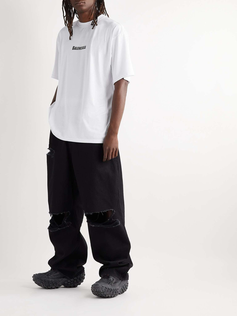 BALENCIAGA Logo-Print Mesh Swim T-Shirt outlook