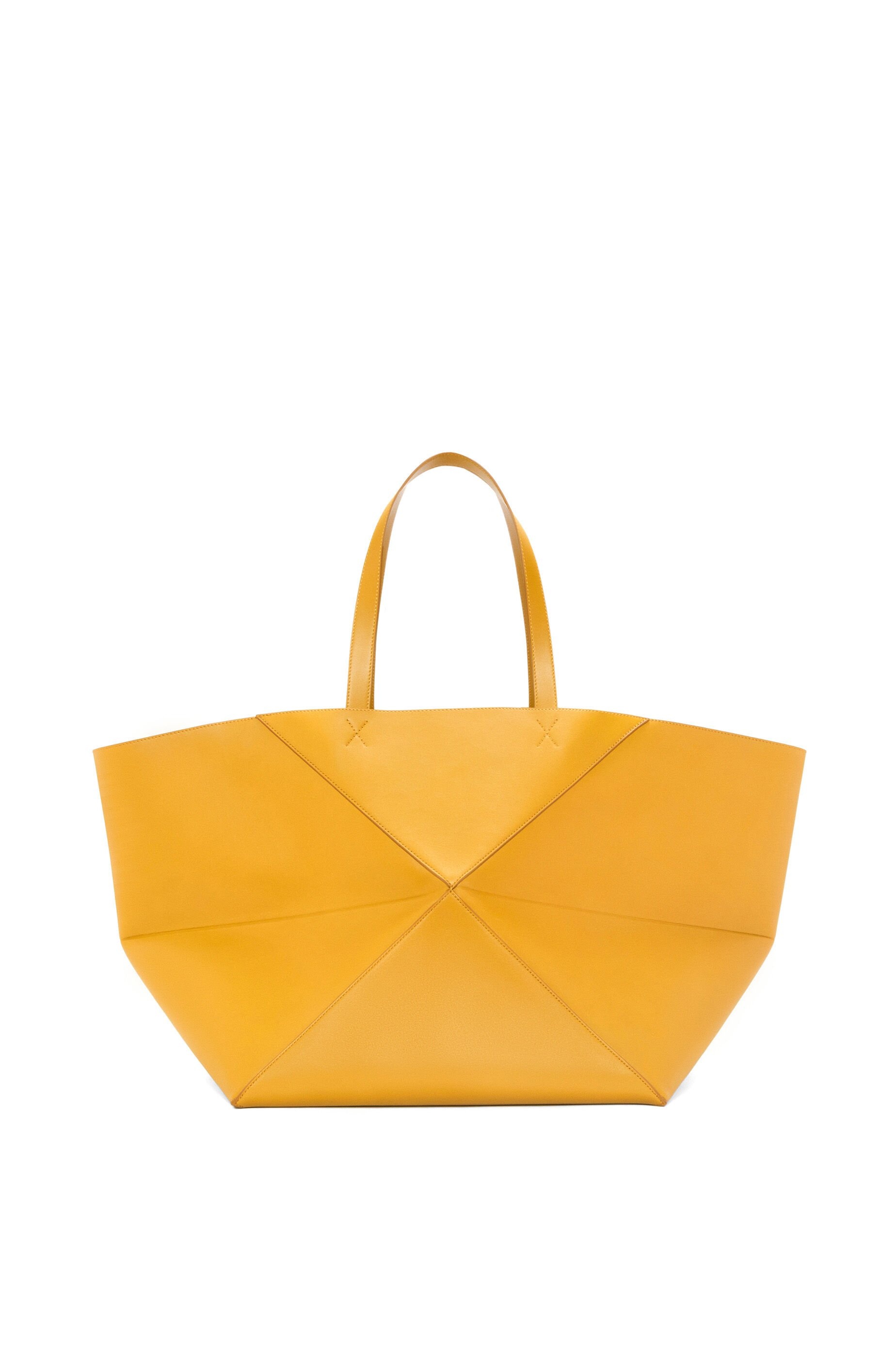 XL Puzzle Fold Tote in shiny calfskin - 4