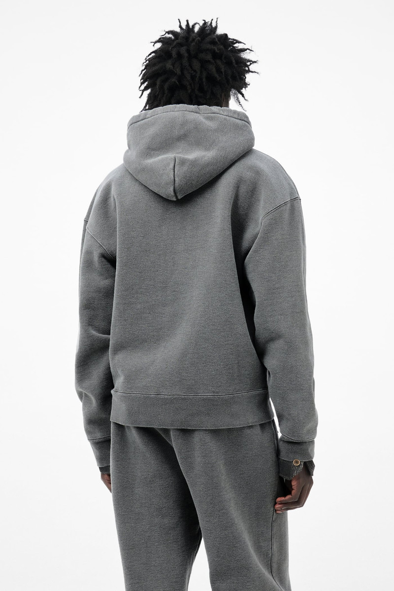 Rascal Hood Worn Black Hefty Fleece 6