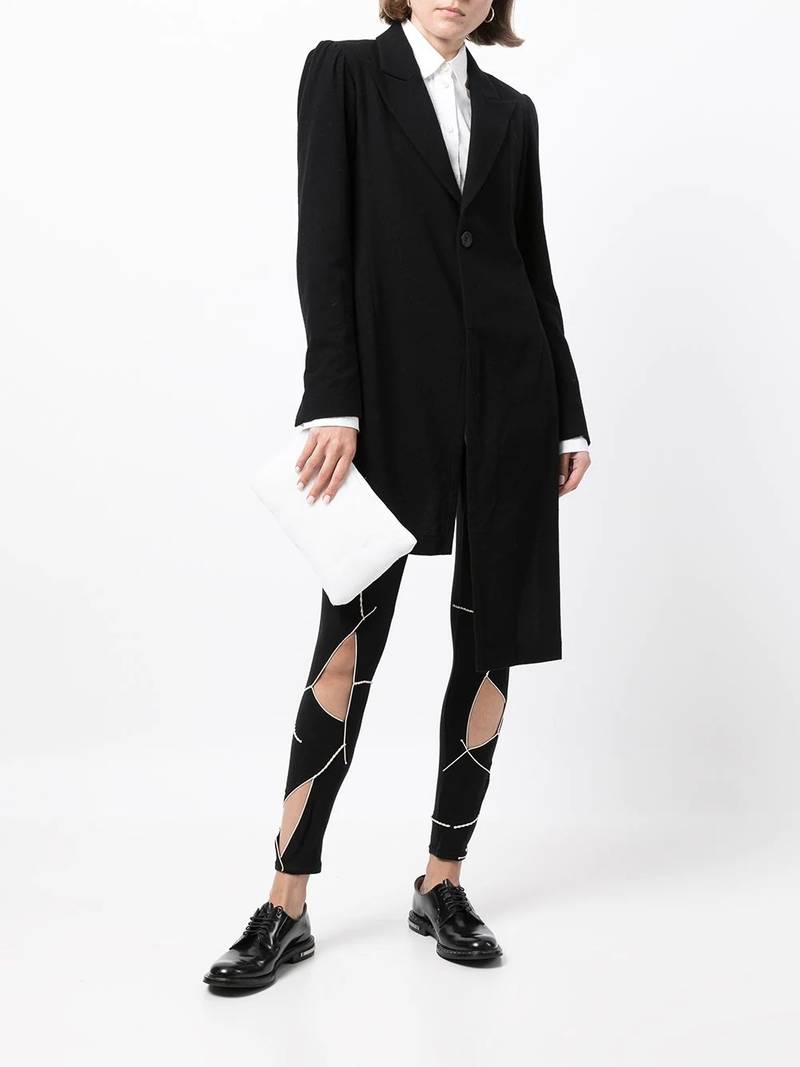 Yohji Yamamoto logo-waist cut-out leggings outlook
