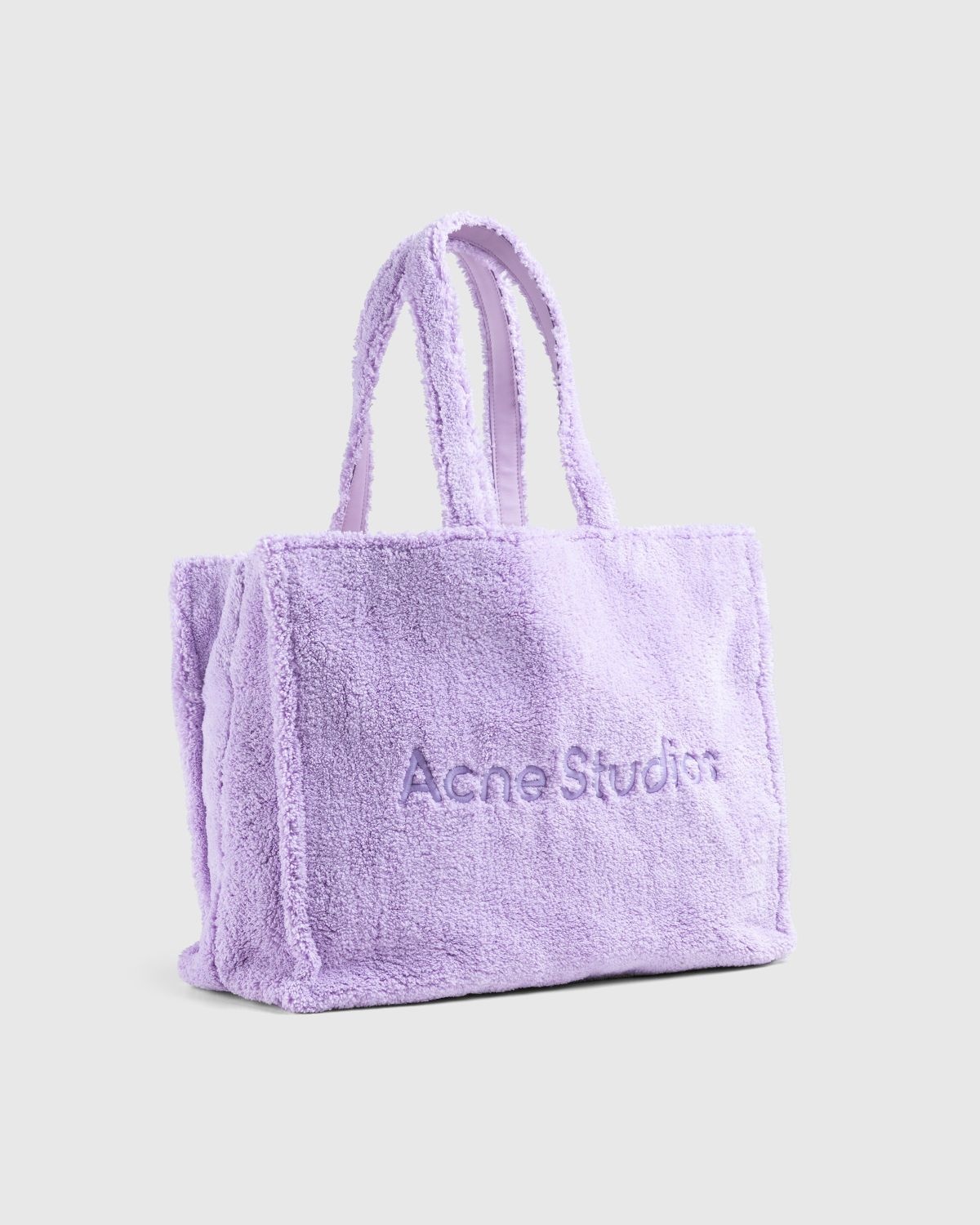 Acne Studios – Furry Logo Shoulder Tote Bag Lilac Purple - 3