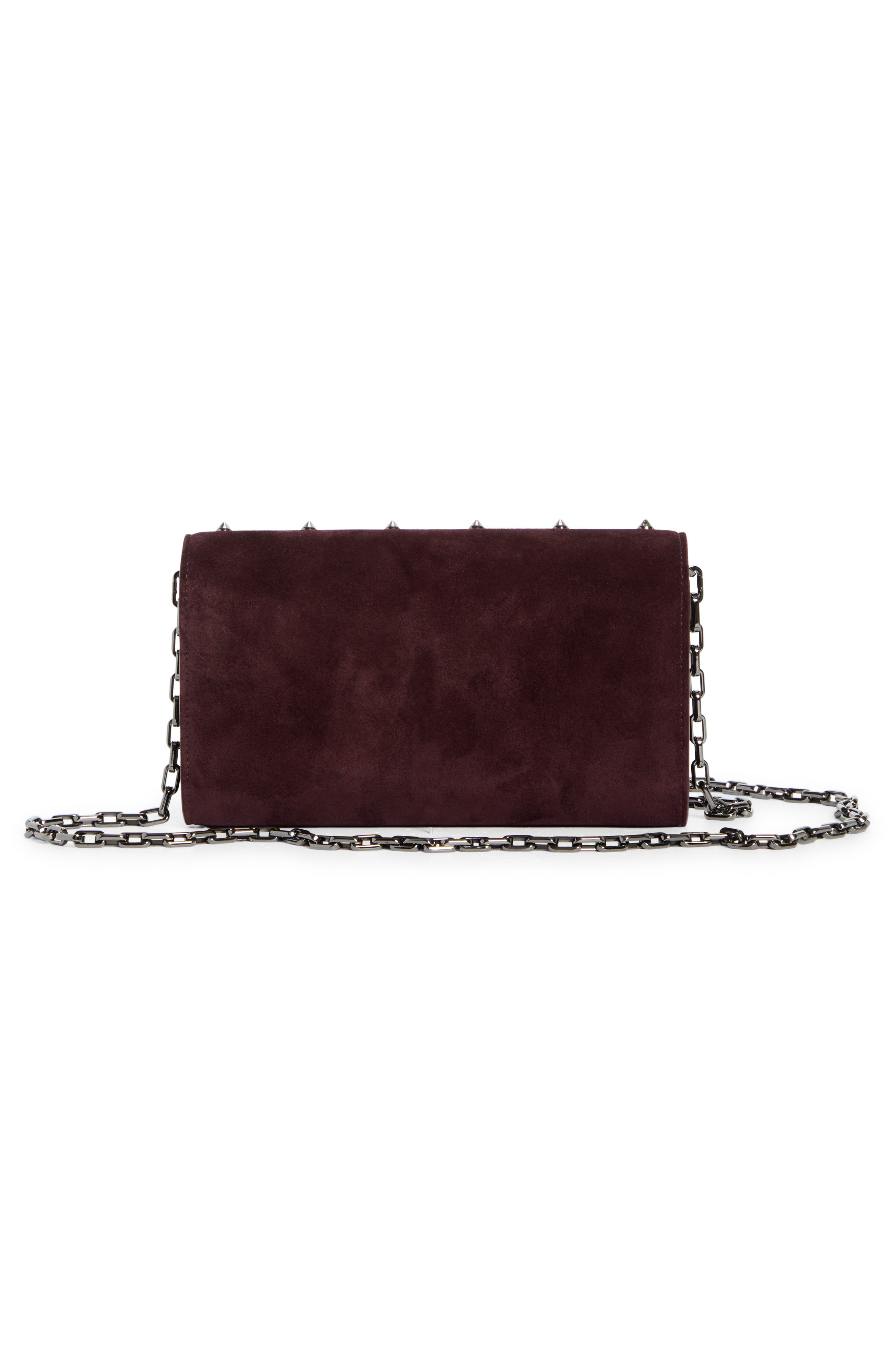 Christian Louboutin Paloma Loubinthesky Suede Wallet on a Chain in Amara/Gun Metal at Nordstrom - 3