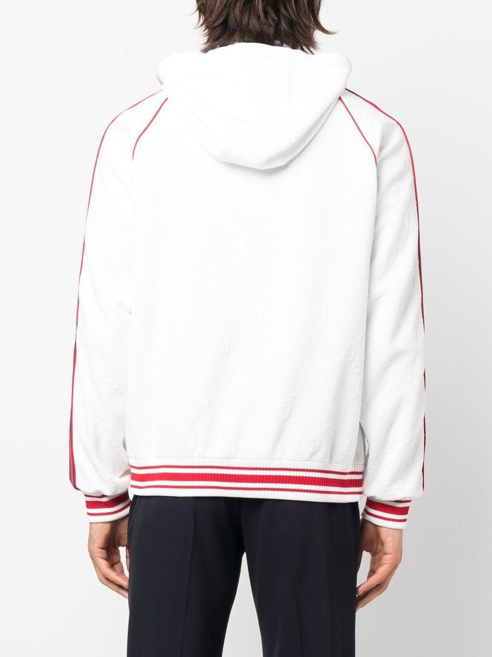 Web stripe zipped hoodie - 4