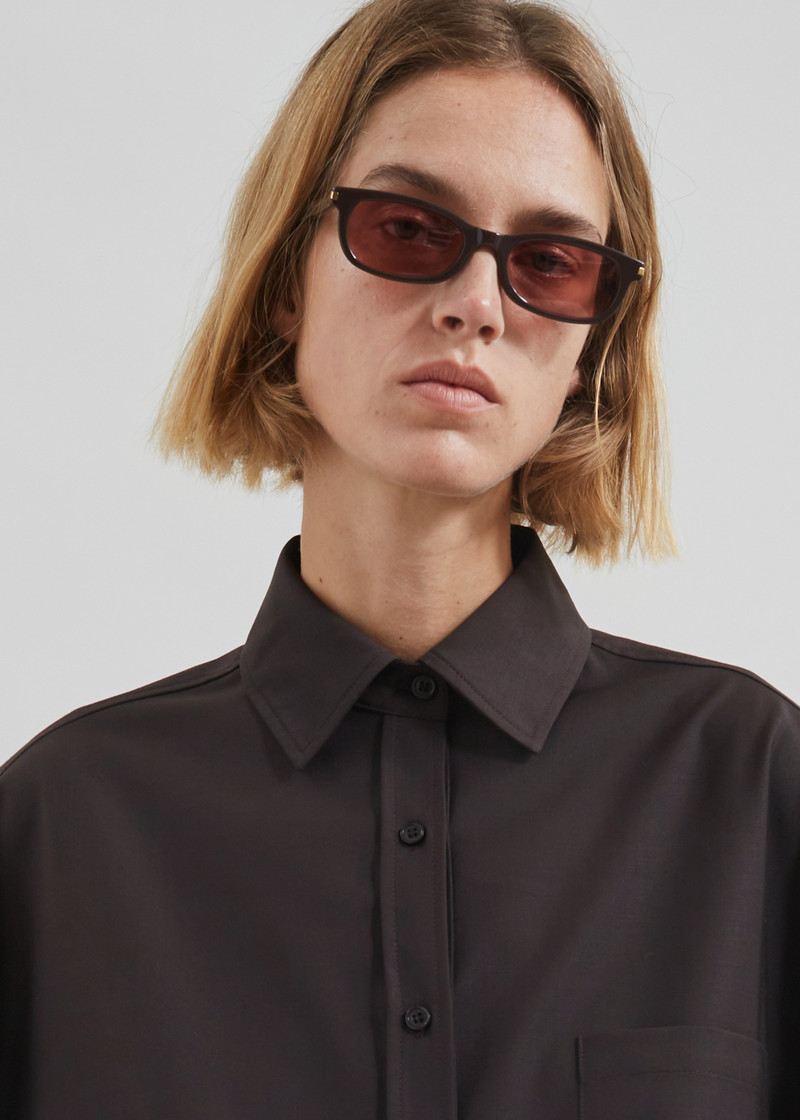 Georgia Wool Blend Shirt - Brown 8
