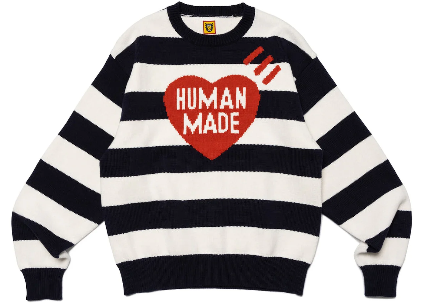 Human Made Striped Heart Knit Sweater Navy - 1