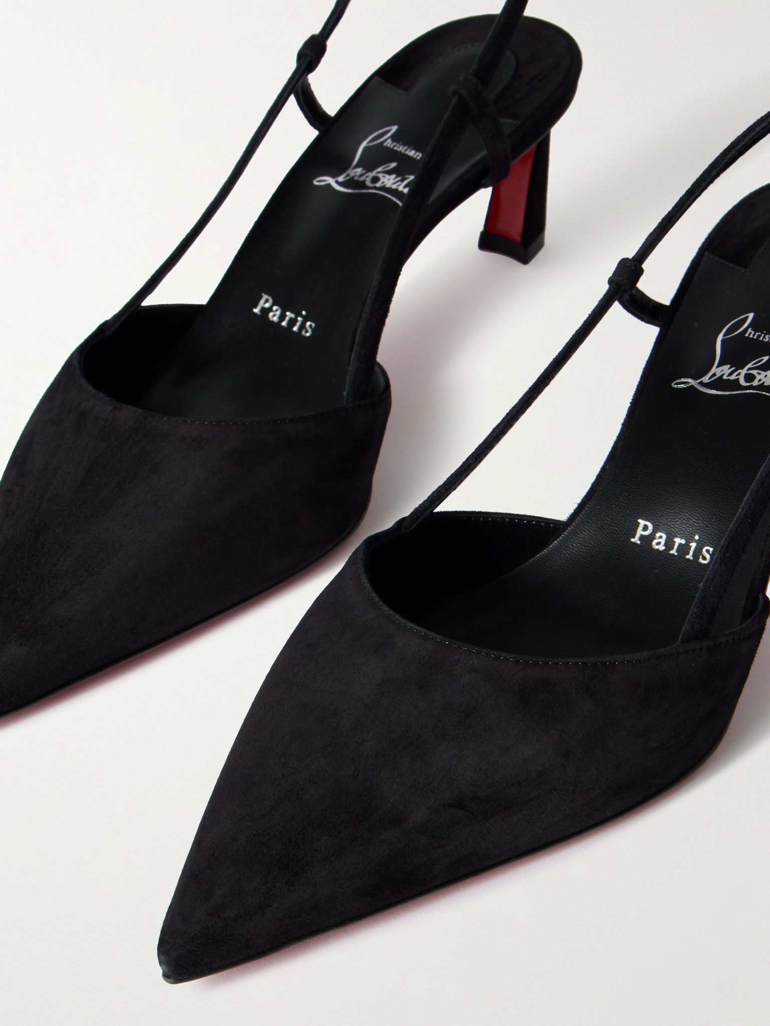 Condoroline 55 cutout suede slingback pumps Black - 4