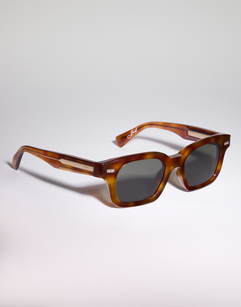 Brunello Cucinelli Jared acetate and 18k gold-plated sunglasses with polarized lenses outlook