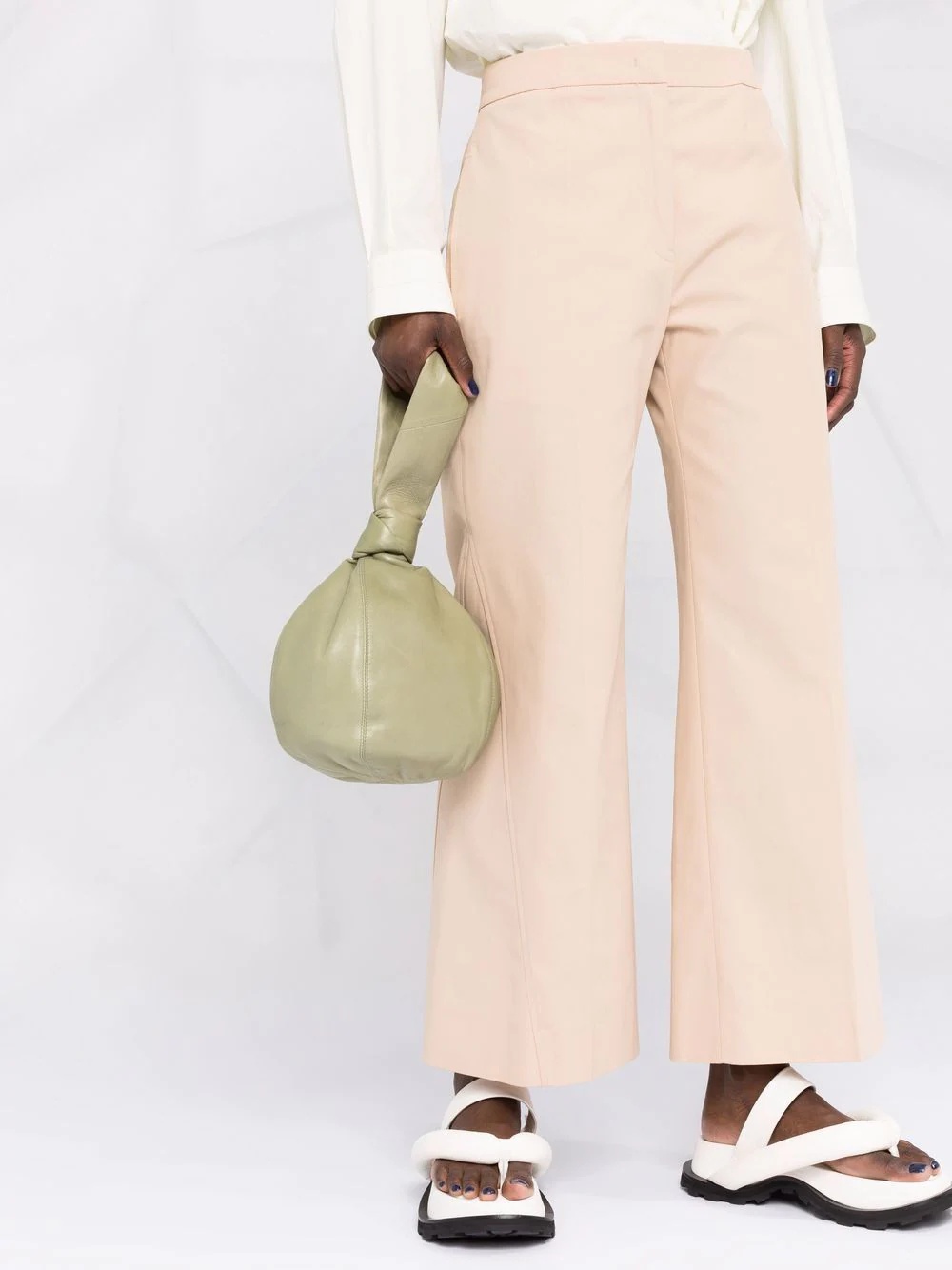 straight-leg cotton trousers - 5