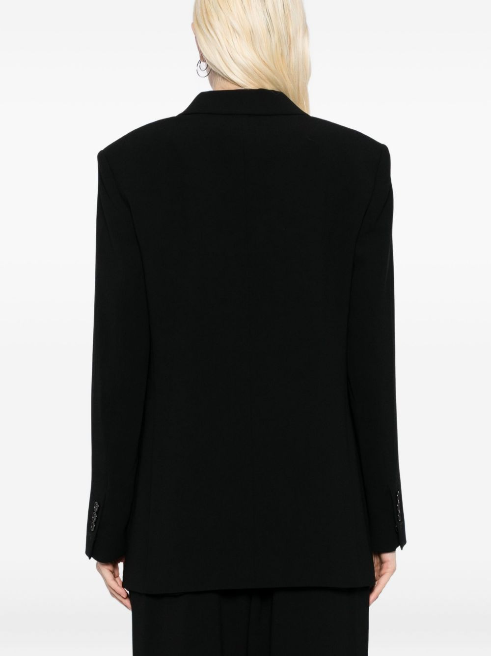 padded-shoulder blazer - 4
