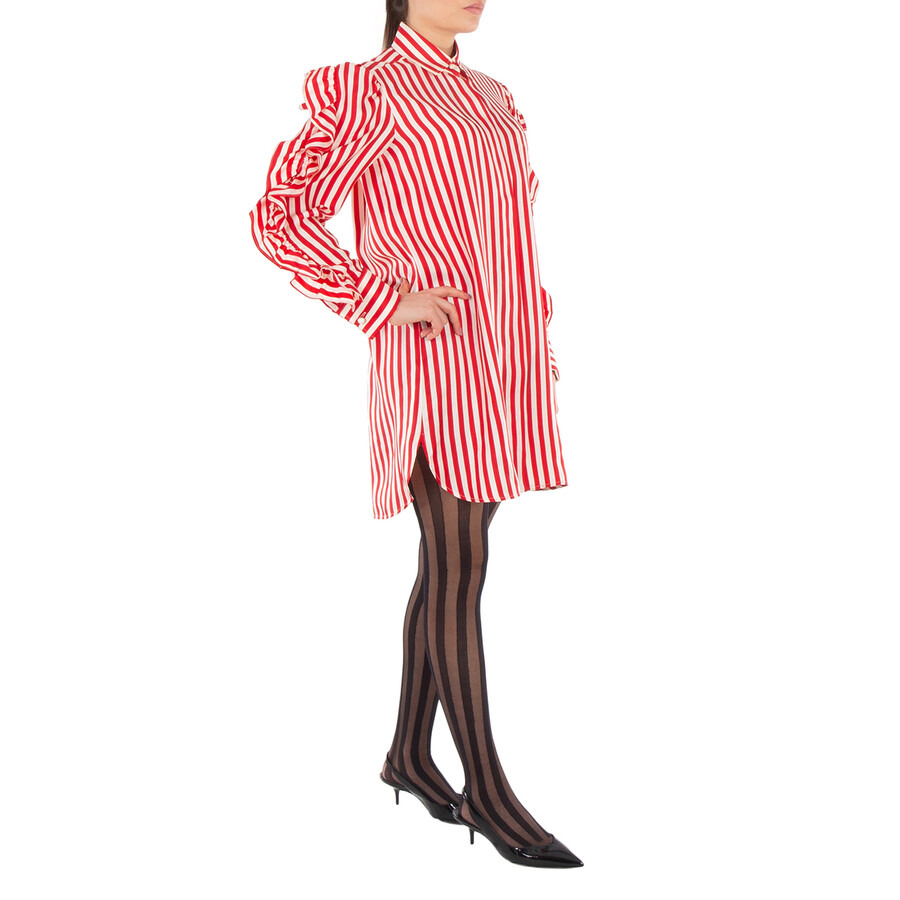 Max Mara Manna Striped Silk Shirt Dress - 3
