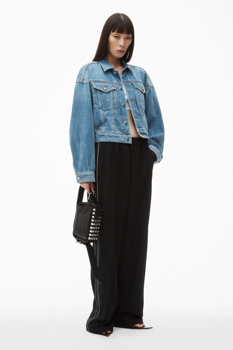 Alexander Wang oversized trucker jacket in washed denim outlook