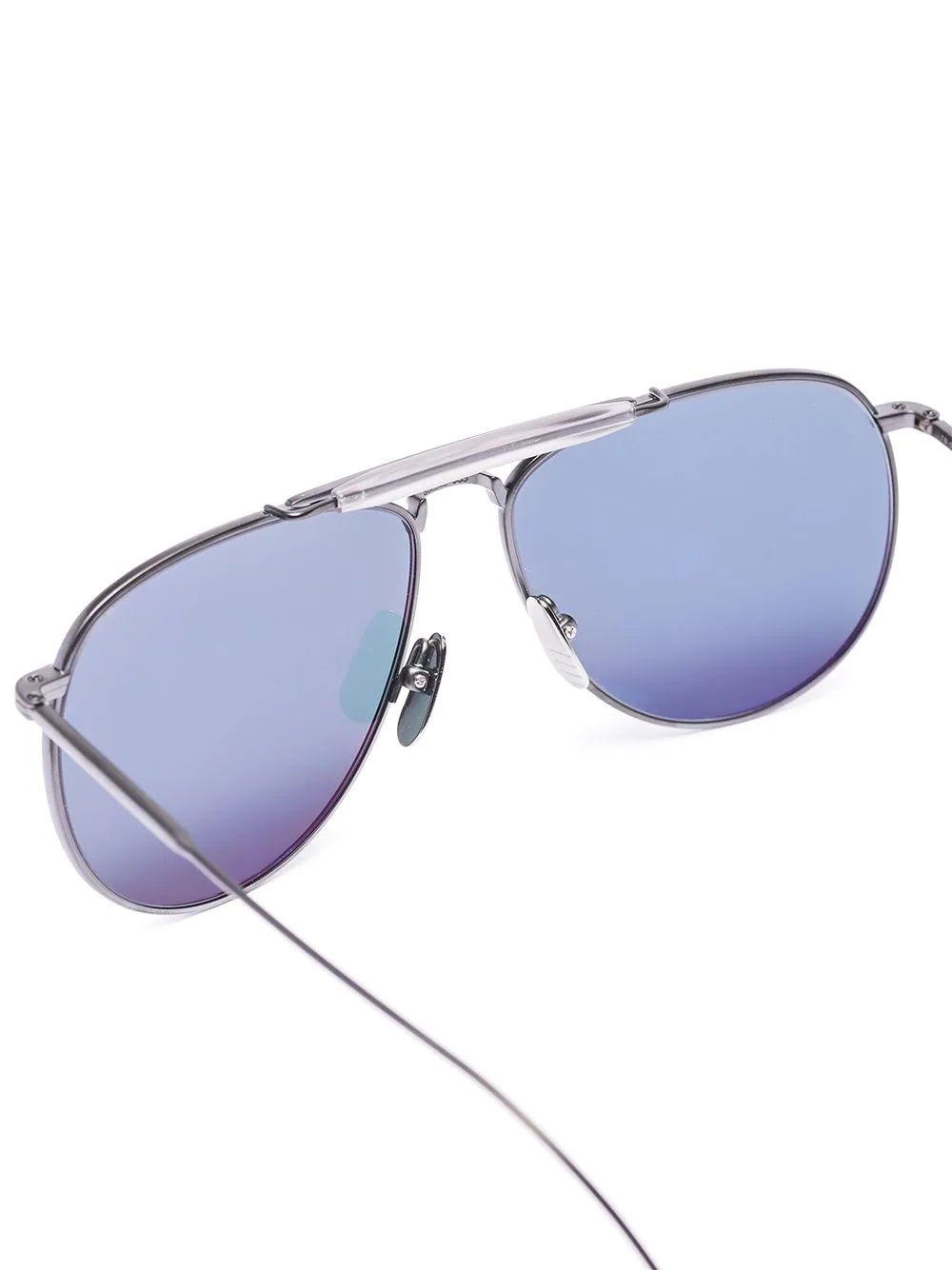 Metallic Silver Aviator Sunglasses - 3