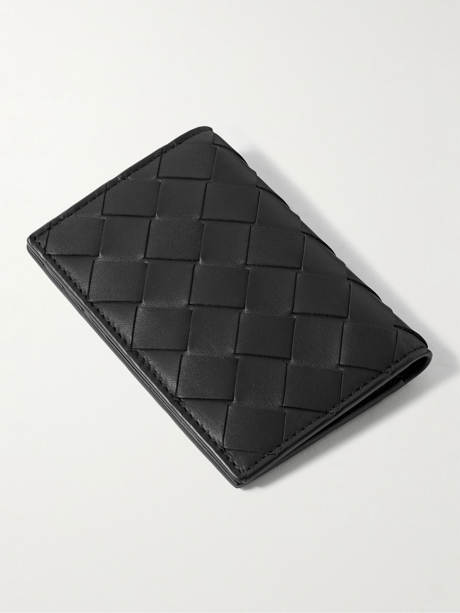 Intrecciato Leather Bifold Cardholder Black - 2