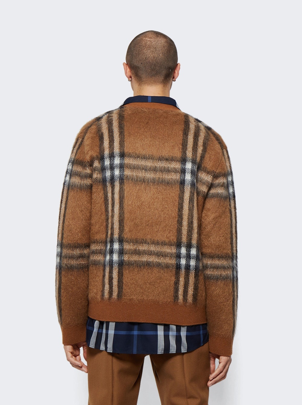 Danmore Wool Cardigan Dark Birch Brown Check - 5