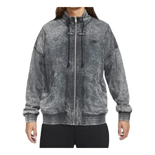 Nike Sportswear Stand Collar Knit Washed Jacket Black CV4354-060 - 1