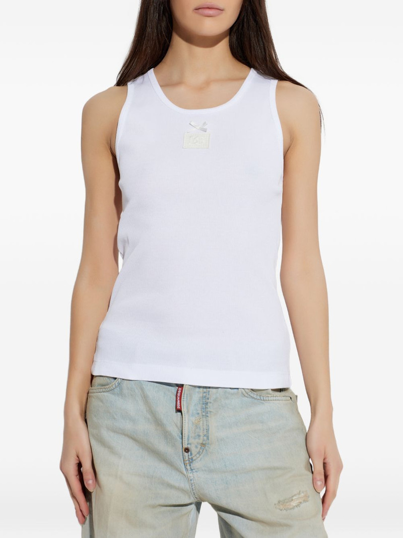 bow-detail logo-patch tank top 3