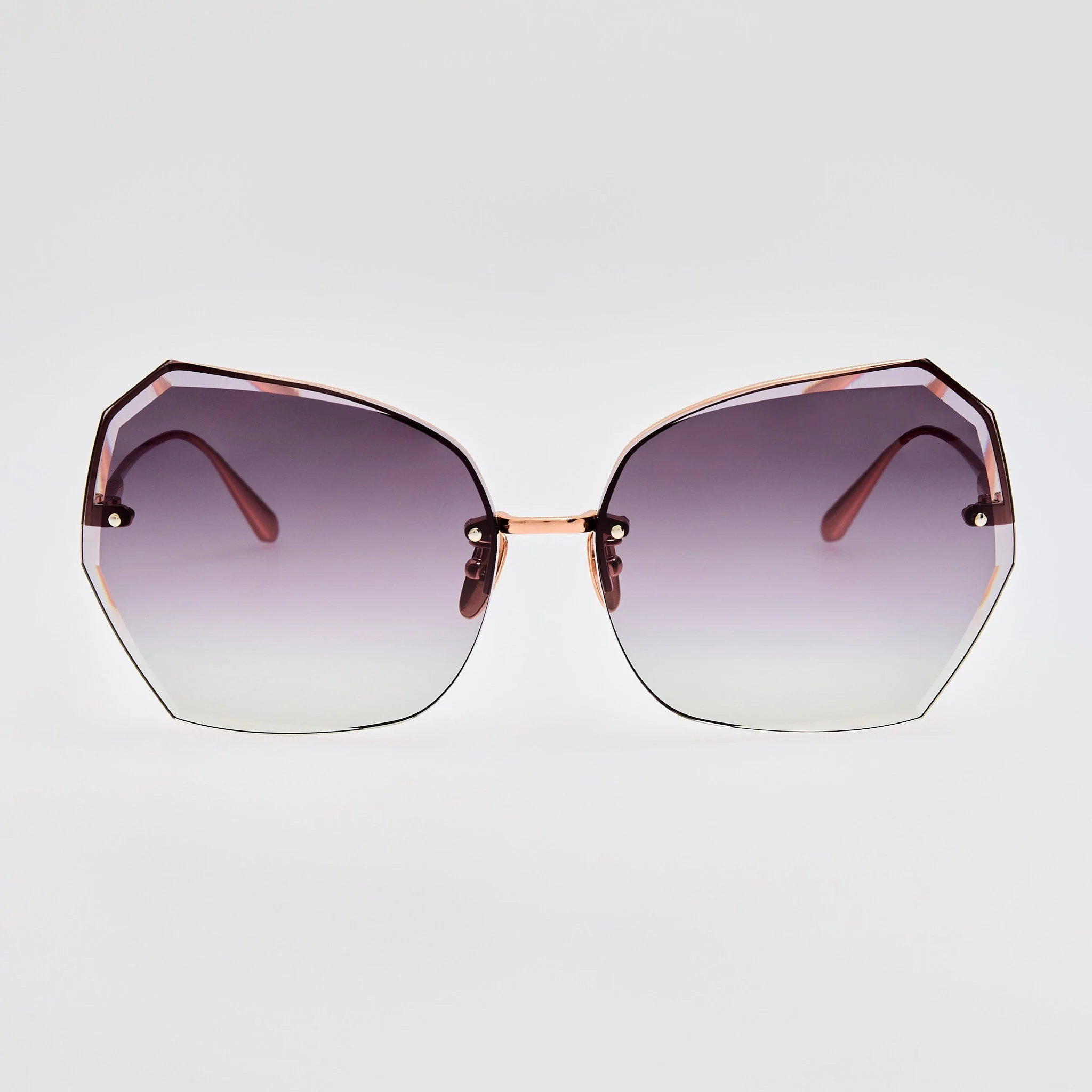 Lila Sunglasses in Grey and 18K Rose Gold - 1